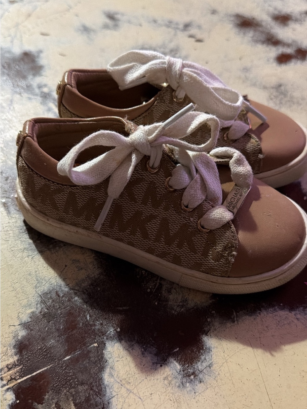 Michael Kors Girls Pink Signature Logo Sneakers